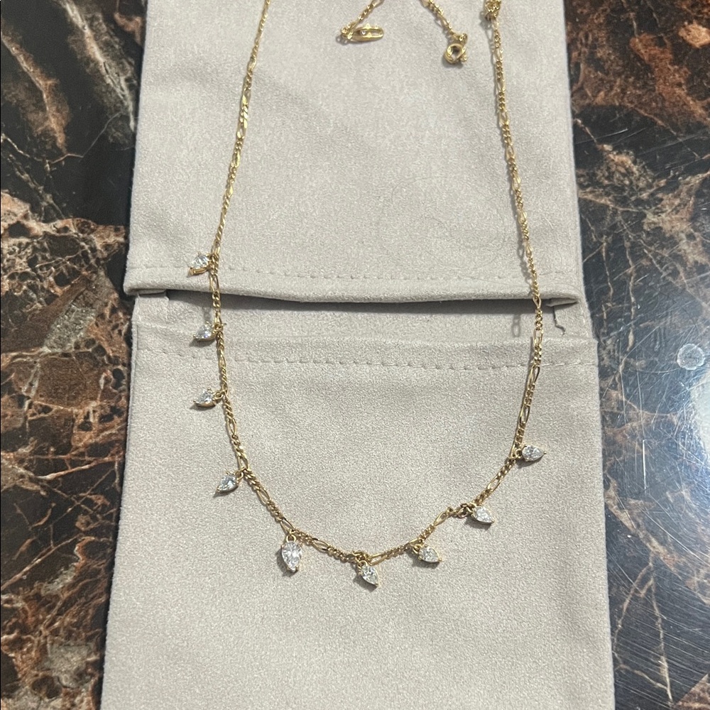 Nadri Gold Necklace with Crystal Charms